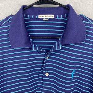 Peter Millar extra large men’s golf shirt striped logo